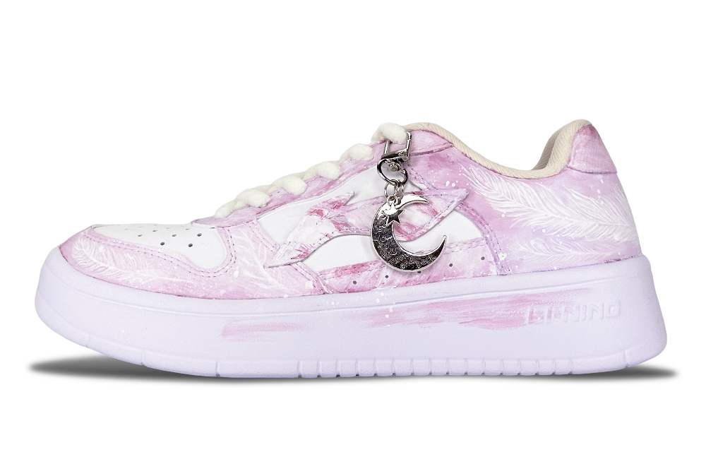 LiNing Pontoon Boats Slip Resistant, Abrasion Resistant, Breathable Low Top Skateboard Shoes Women's Dusty Pink