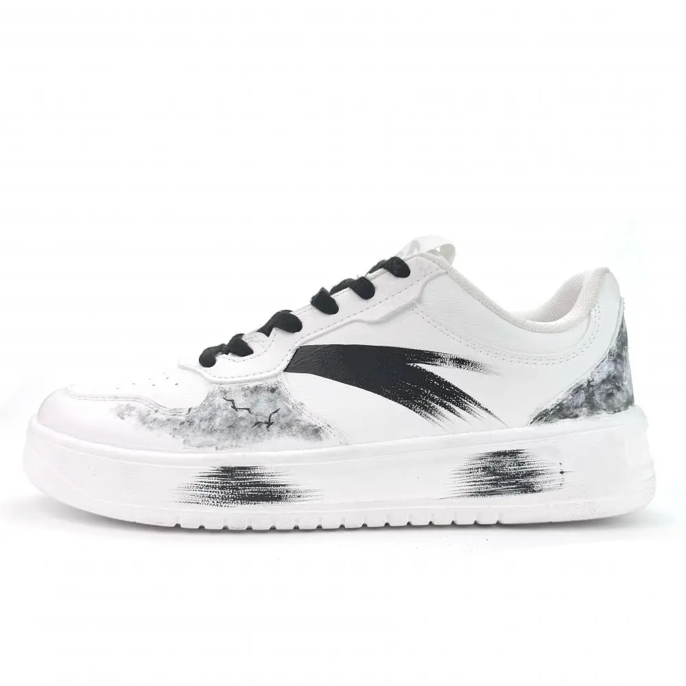 Anta Relaxed Cushioning, Breathable, Height Increasing Low Top Skateboard Shoes Unisex White
