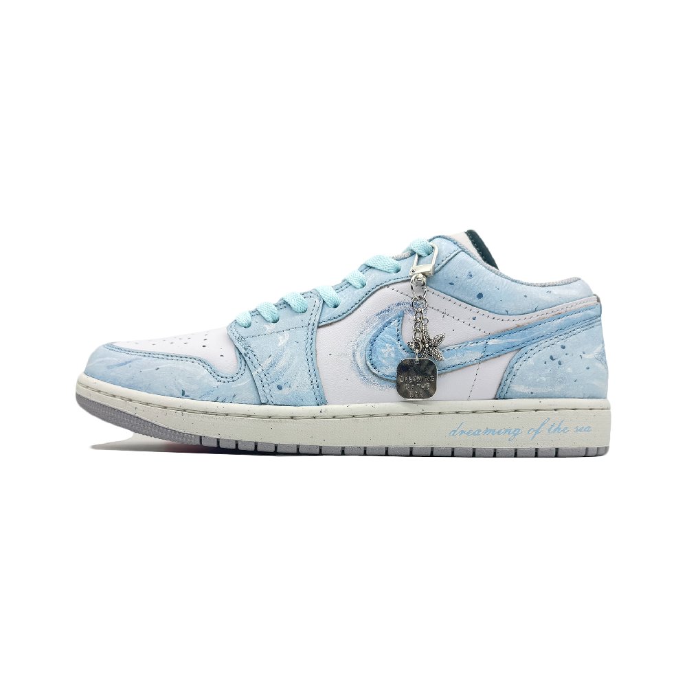 Jordan Air Jordan 1 Low Top Vintage Basketball Shoes Unisex Sky Blue
