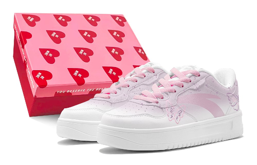Anta Life Collection Anti Slip Wear Resistant Low Top Skateboard Shoes Women's Peach