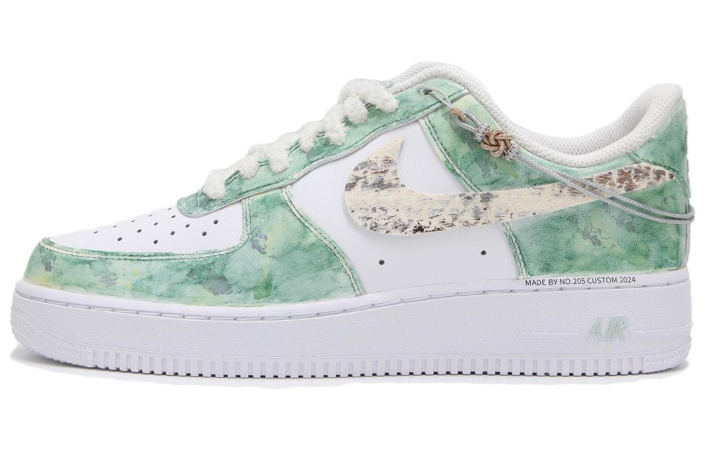Nike Air Force 1 Abrasion-Resistant Slip-Resistant Low-Top Skateboard Shoes Men's White Green
