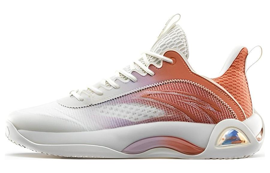 Anta Cement Bubble 2.0 Slip Resistant Low top Basketball Shoes Men's White Purple Orange