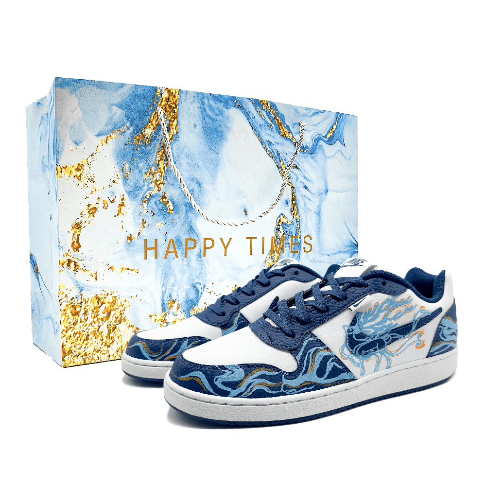 Nike EBERNON Abrasion Resistant Low Top Skateboard Shoes Men's Blue Gold
