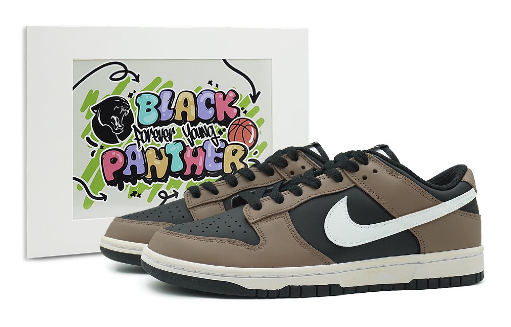 Nike Dunk Low Top Skateboard Shoes Men's Black Brown