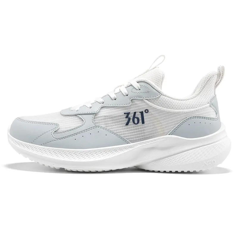 361° Slip Resistant, Abrasion Resistant, Breathable Low Top Casual Running Shoes Men's White Gray