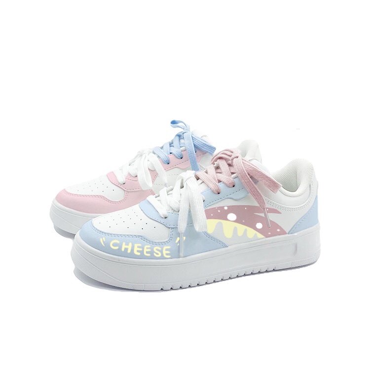 Anta Relaxed Anti Slip Wear Resistant Low Top Skateboard Shoes Unisex Blue Pink Mismatched