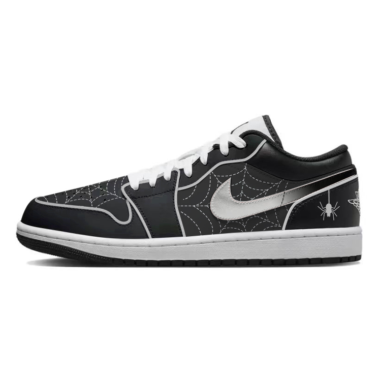Jordan Air Jordan 1 Durable Breathable Low-Top Vintage Basketball Shoes Men's White Black
