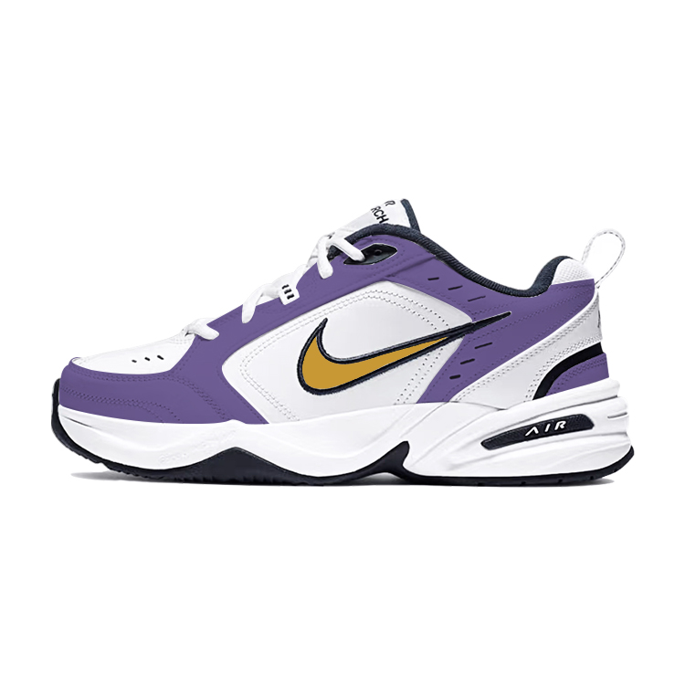 Nike Air Monarch 4 Chunky Sneakers Unisex Low-Top Purple Yellow