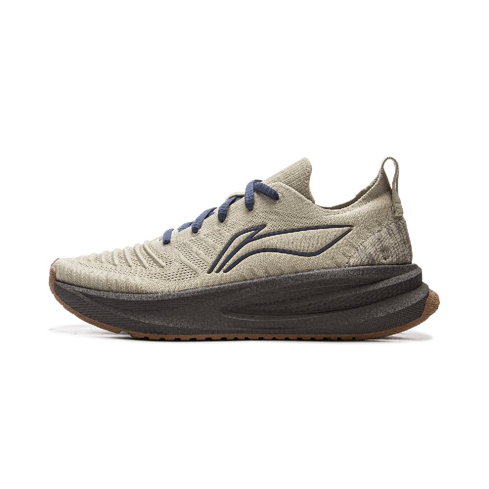 LiNing Comfortable Cushioning Slip Resistant Abrasion Resistant Breathable Low Top Casual Running Shoes Men's Gray Blue