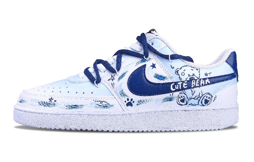 Nike Court Vision 1 Low top Skateboard Shoes Unisex Blue White