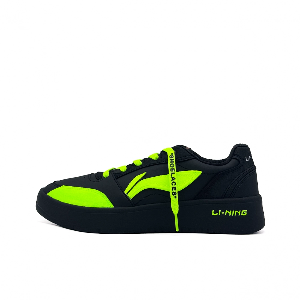LiNing Acer Truncatum Cushioning, Wear Resistant Low top Skateboard Shoes Men's Black Green