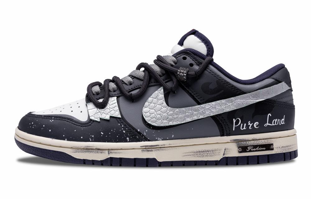 Nike Dunk Vintage Street District Anti Slip Wear Resistant Low Top Skateboard Shoes Men's Black Gray