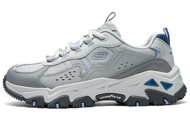 Skechers D'LITES Hiker Cushioning Abrasion Resistant Breathable Low top Casual Shoes Women's Gray White