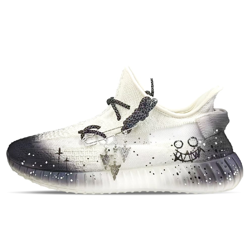 Adidas Originals Yeezy Boost 350 V2 Abrasion Resistant Low Top Casual Shoes Unisex White Black