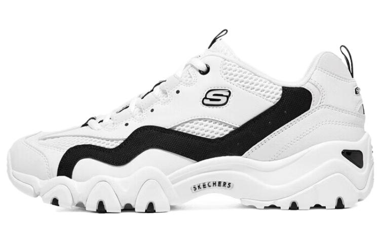 Skechers D'LITES 2.0 2.0 Cushioning Wear-Resistant Low-Top Chunky Sneakers Men's White Black