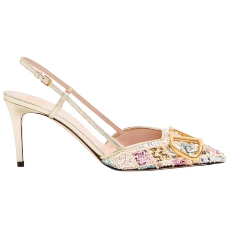 Valentino VLogo Signature Slim Heel High Heels 8cm Women's White