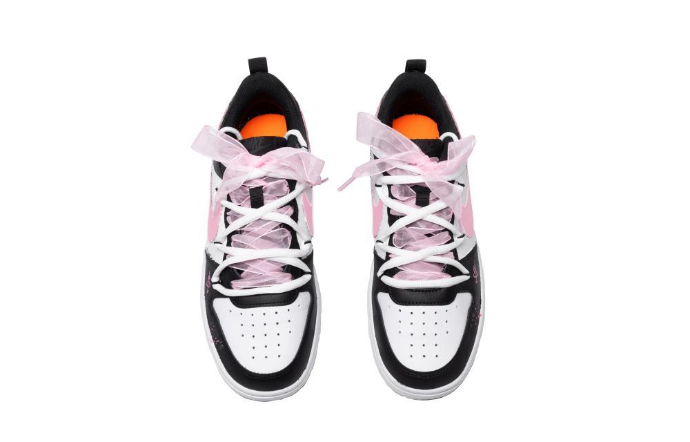 Nike Court Borough 2 Fresh Look Full Bowknot Non-slip Lightweight Low-Top Skateboard Shoes GS Black White Pink купить в интернет-магазине Yoocart с быстрой доставкой по России.