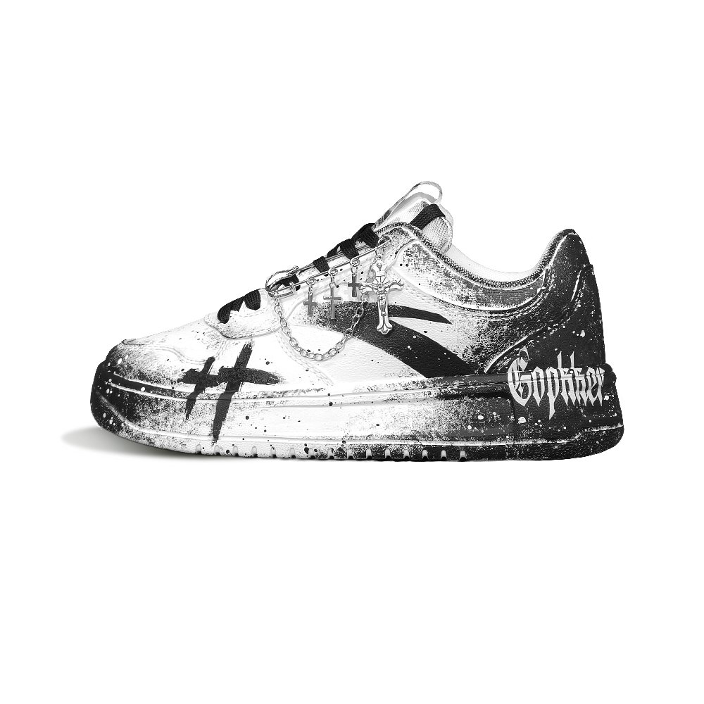 Anta Slip-Resistant Cushioning Wear-Resistant Low-Top Skateboard Shoes Men's White Black