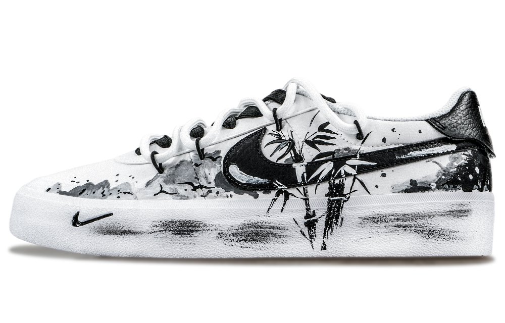 Nike Court Shot Bamboo Shadow Treading Wind Slip Resistant Abrasion Resistant Low top Skateboard Shoes Men's Black