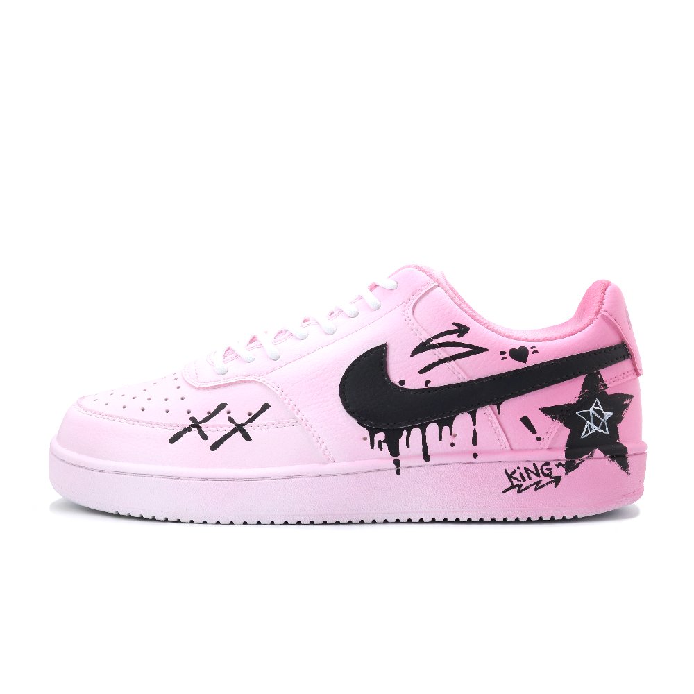 Nike Court Vision 1 Abrasion Resistant, Lightweight, And Breathable Low Top Skateboard Shoes Men's Pink