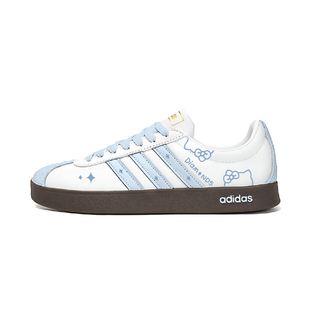 Adidas Vl Court Classic Cushioning, Wear Resistant Low top Skateboard Shoes Unisex White Blue