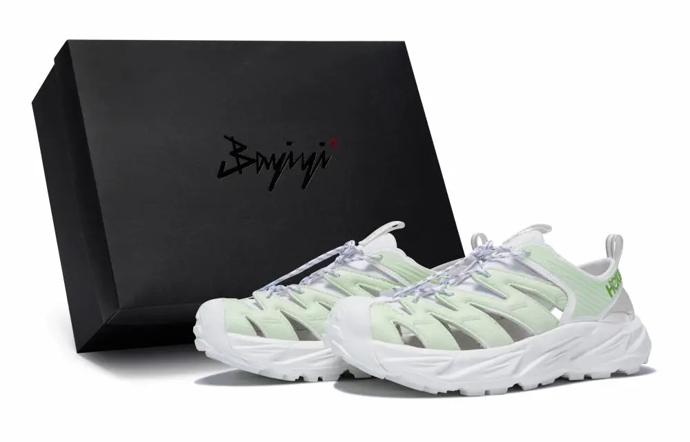 HOKA ONE ONE Hopara Series 811 Manufacturing, Cream Muskmelon, Special Shoe Box River Trekking Shoes Unisex Green White