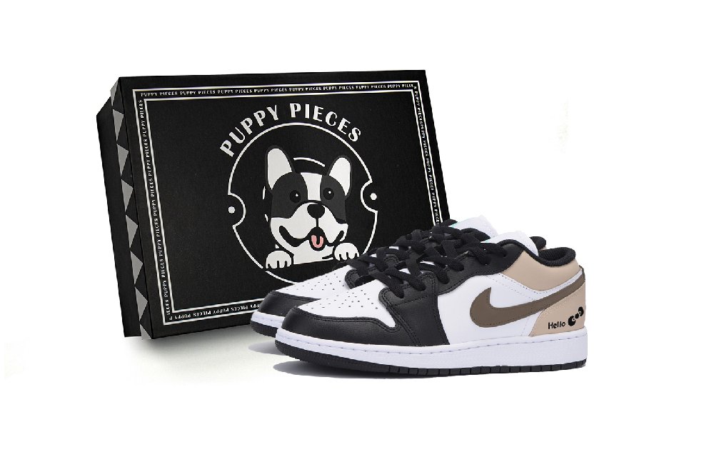 Jordan Air Jordan 1 Low Top Vintage Basketball Shoes Men's White Brown