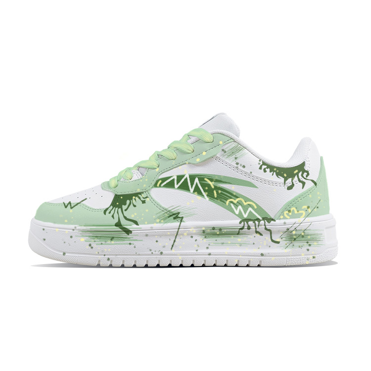 Anta Relaxed Anti Slip Wear Resistant Low Top Skateboard Shoes Unisex Green