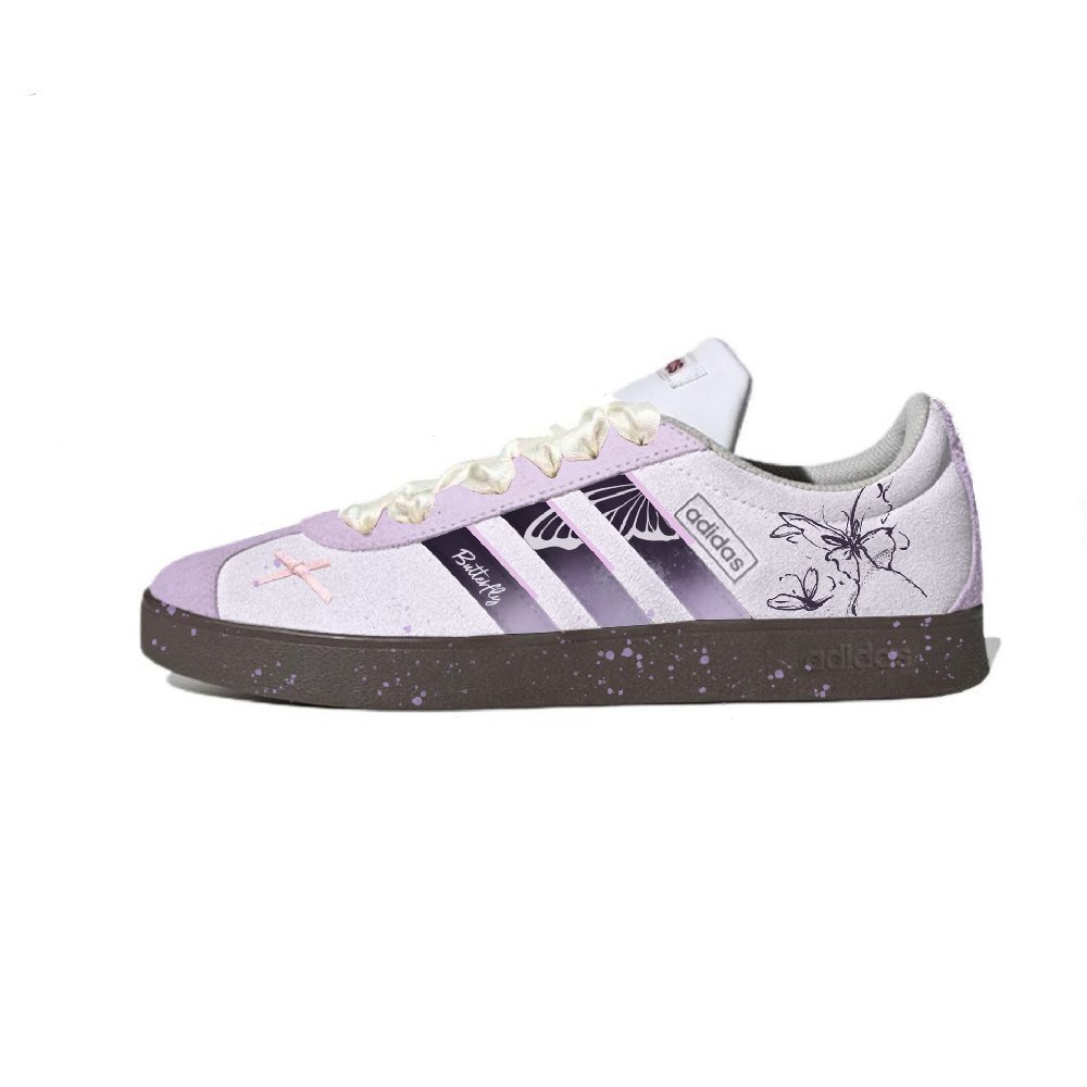 Adidas Neo VL Court Lifestyle Anti Slip Wear Resistant Low Top Skateboard Shoes Unisex Purple