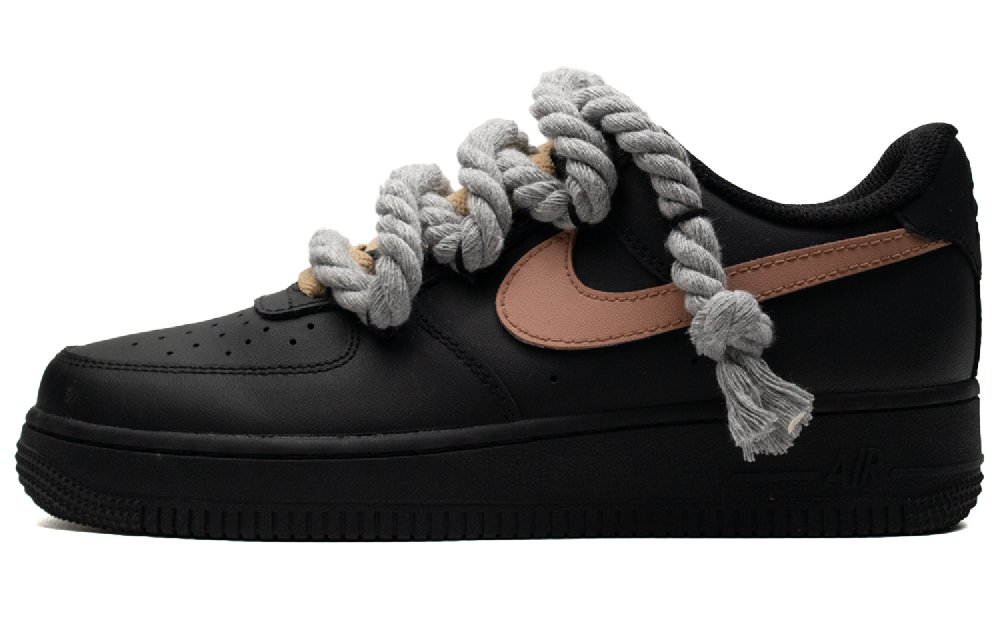 Nike Air Force 1 Anti Slip Wear Resistant Low Top Skateboard Shoes Unisex Black Brown