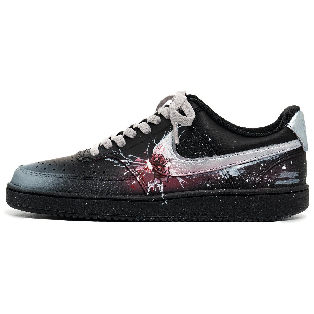 Nike Court Vision Anti-Slip Wear-Resistant Low-Top Skateboard Shoes Men's Black