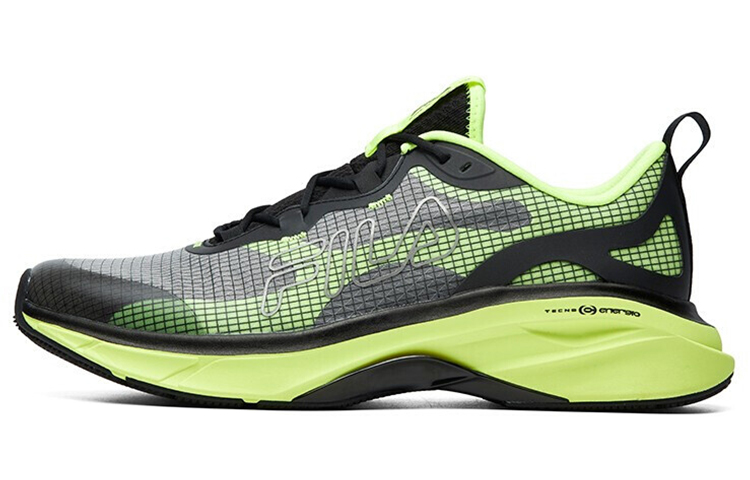 FILA Athletics Low Top Running Shoes Men's Black Green