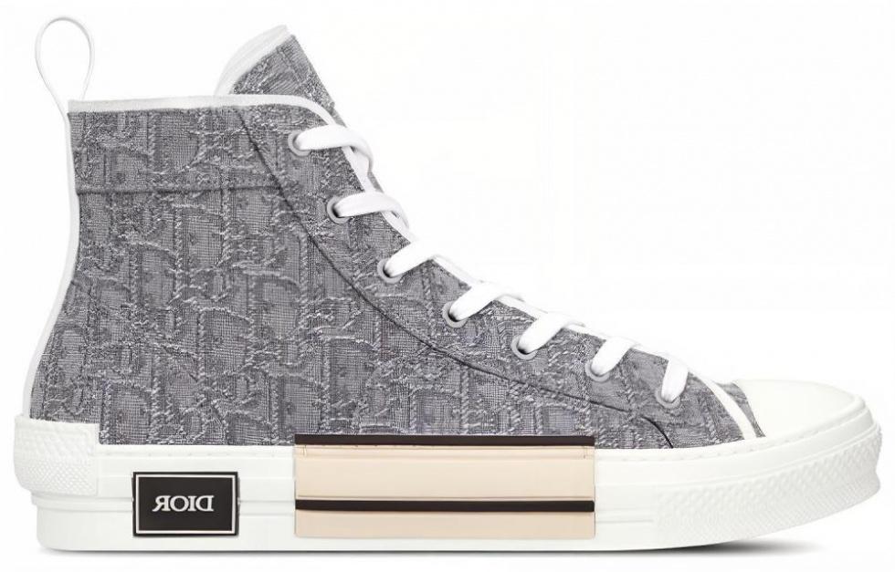 DIOR B23 High Top Ruthenium Colored Oblique Jacquard купить в интернет-магазине Yoocart с быстрой доставкой по России.