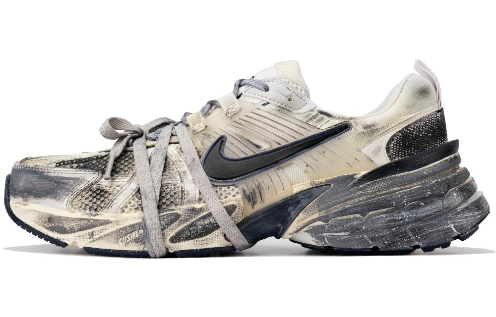 Nike V2K Run Slip-Resistant Breathable Low-Top Casual Running Shoes Unisex Gray White