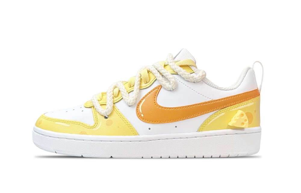 Nike Court Borough Low Top Skateboard Shoes GS Yellow