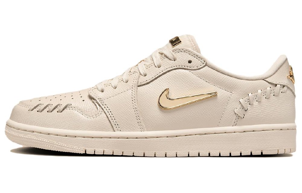Jordan Air Jordan 1 Винтажные баскетбольные кроссовки Low Top Серо-золотой Женские