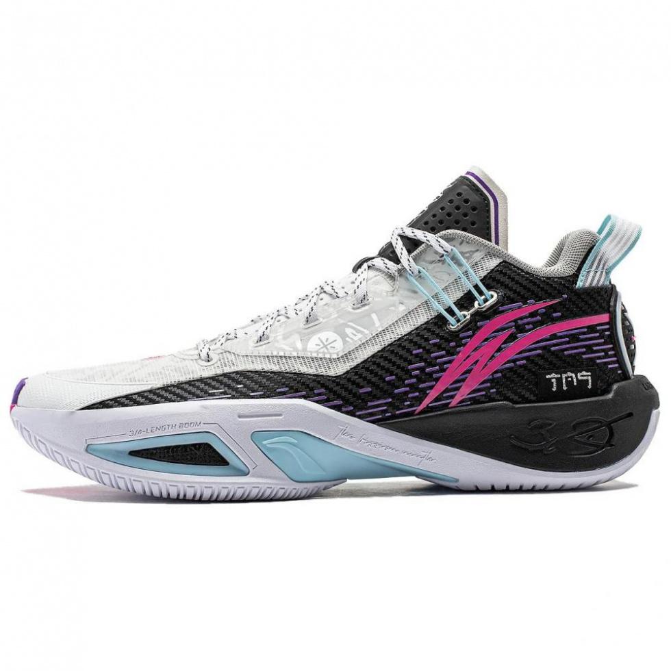 LiNing Cushioning Breathable Low-Top Basketball Shoes Men's Black White