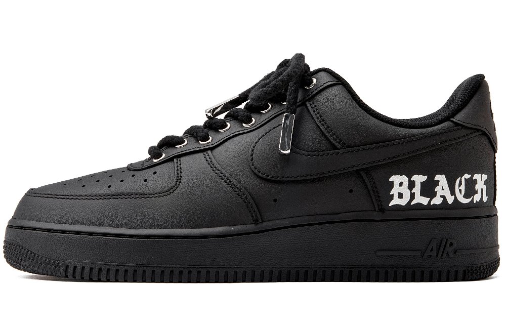 Nike Air Force 1 Slip-Resistant Coverage Low-Top Skateboard Shoes Unisex Black Silver