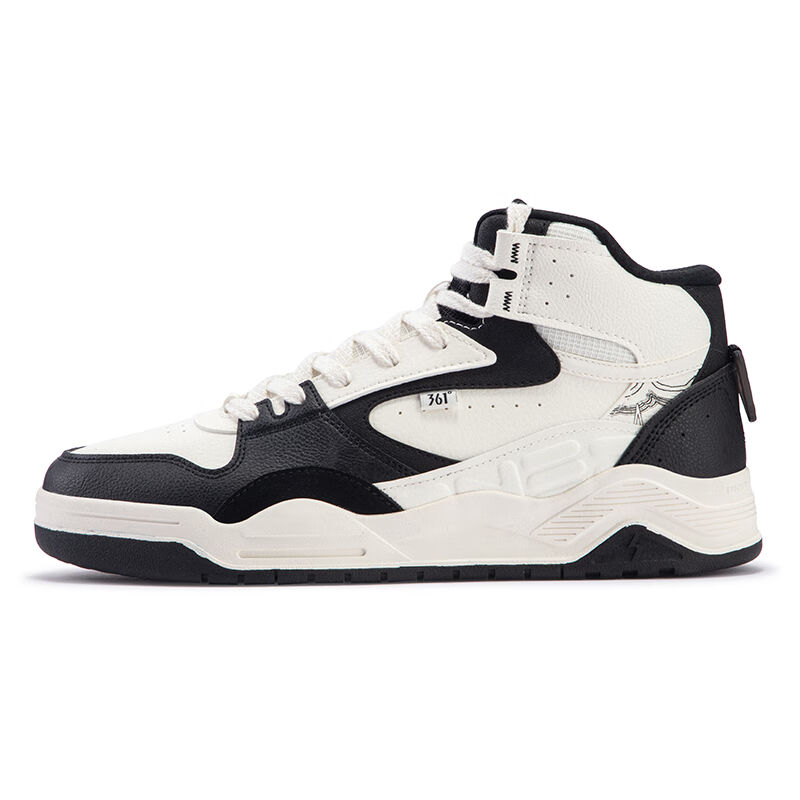361° Type Burning Series Skateboard Shoes Men High-Top White Black