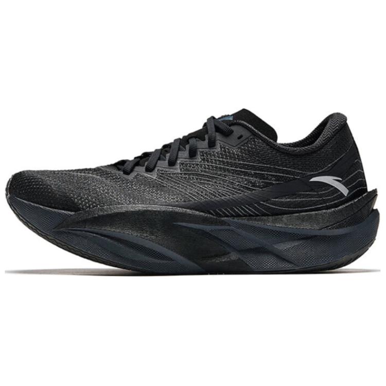 Anta C202 6.0 Anti Slip Wear Resistant Low Top Carbon Plate Running Shoes Men's Black