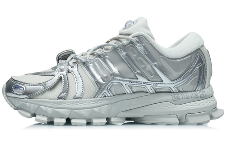 LiNing Furious Rider ACE 1.5 Anti-Slip And Wear-Resistant Breathable Low-Top Casual Shoes Men's Silver Gray