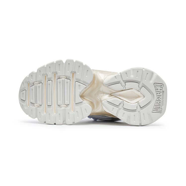 Champion Sharktooth Shoes Power Armor Low-Top Chunky Sneakers Women's Silver White/Moonstone Blue