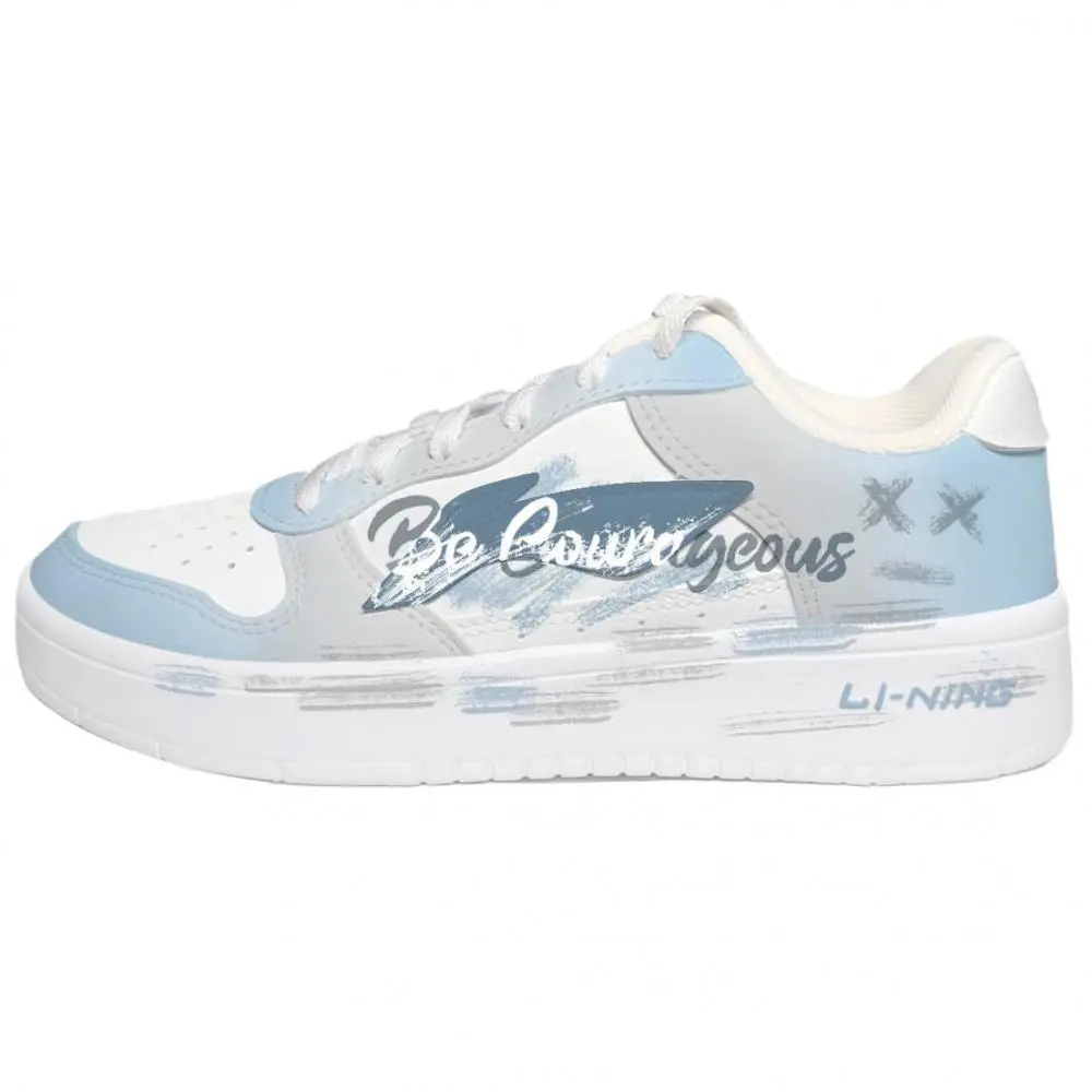 LiNing Pontoon Boats Coverage Slip Resistant And Abrasion Resistant Low Top Skateboard Shoes Unisex Blue Gray