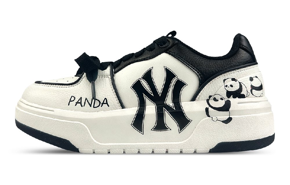 MLB Chunky Liner Wear-Resistant Height Increasing Low-Top Skateboard Shoes Unisex Black White