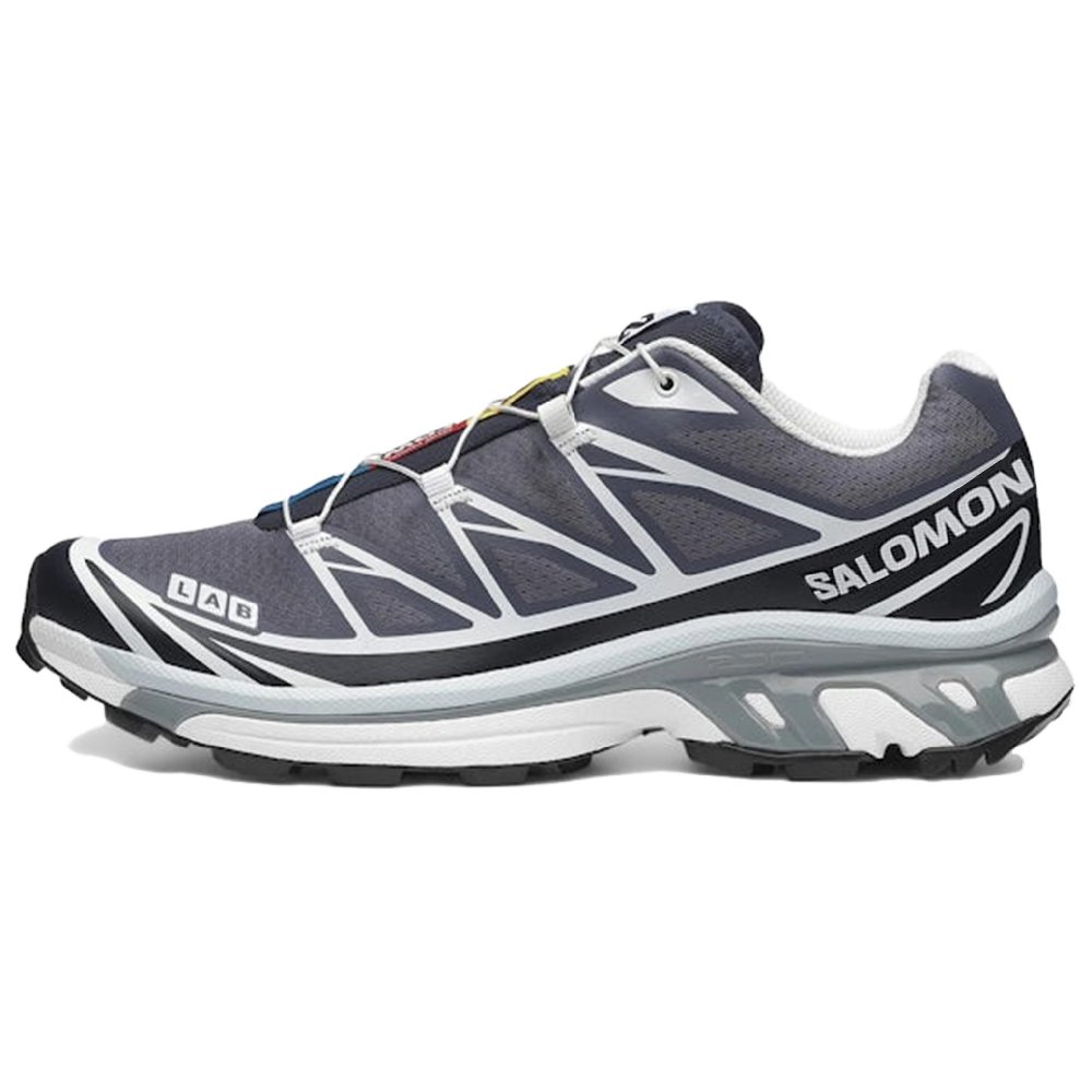 SALOMON XT 6 Abrasion Resistant Low Top Running Shoes Unisex Gray Black White