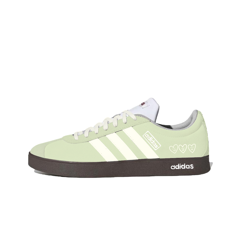 Adidas VL COURT 2.0 Lemon Joy Cushioning, Wear Resistant Low Top Skateboard Shoes Unisex White Green