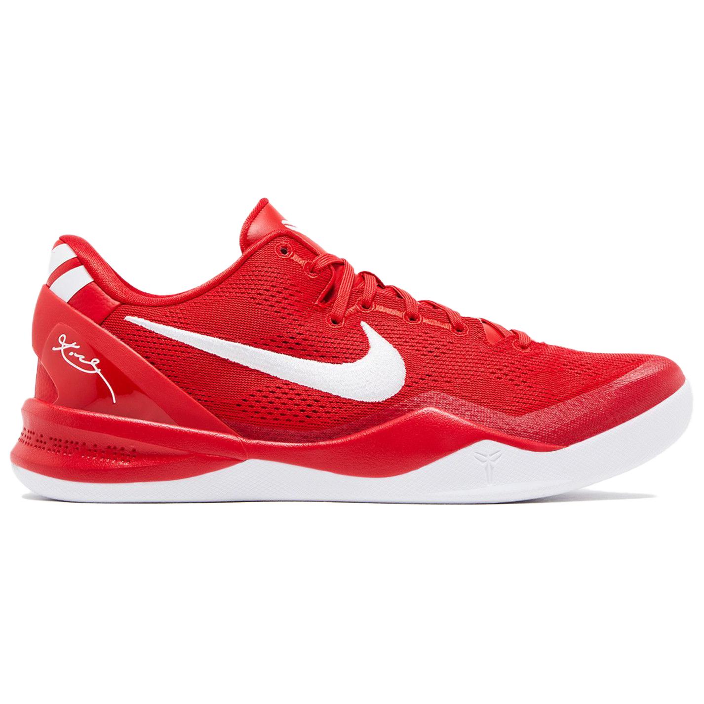 Nike Kobe 8 Abrasion Resistant Low top Basketball Shoes Unisex Red