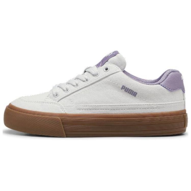 PUMA Court Classic Vulc Coverage Wear-Resistant Lightweight Low-Top Skateboard Shoes Women's White Purple