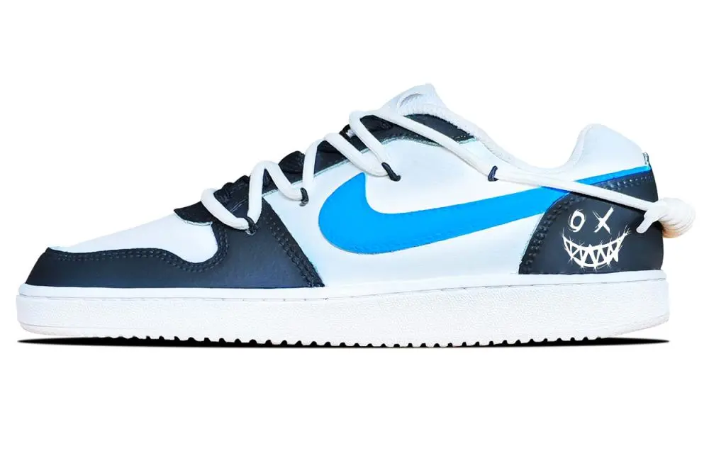 Nike EBERNON Skateboard Shoes Unisex White Black Blue