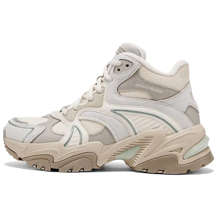 Skechers DLITES Mid top Chunky Sneakers Women's Beige Gray